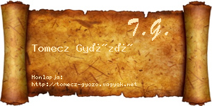 Tomecz Győző névjegykártya
